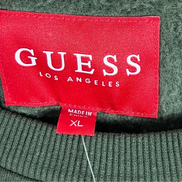 Guess Olive Green Men’s Crew Neck Cotton Blend Sweatshirt Sweater Size XL NWT - Picture 5 of 10